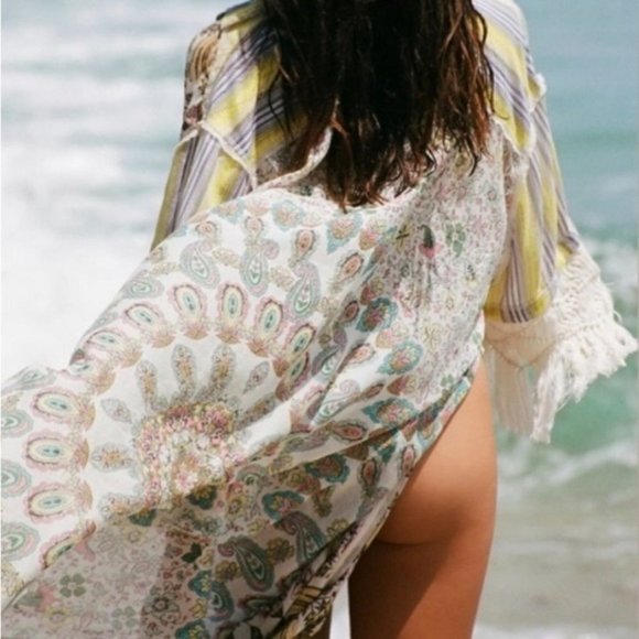 Free People Watching Waves Maxi Shirt s / m - Picture 4 of 14